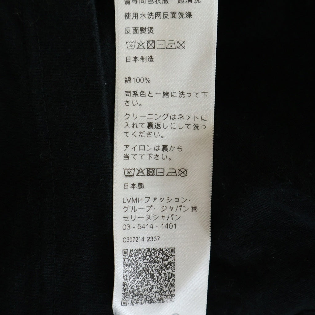 CELINE(セリーヌ) フロントロゴプリント クロップド 七分丈ボクシー Tシャツ レディース ブラック 2X92I668W.38AW