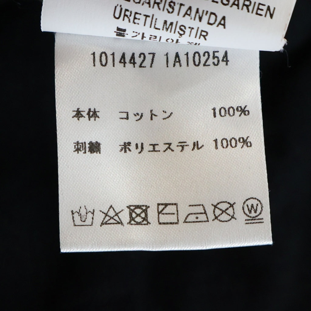 VERSACE(ヴェルサーチ) ロゴ刺繍 クルーネック半袖Tシャツカットソー ブラック 1014427 レディース