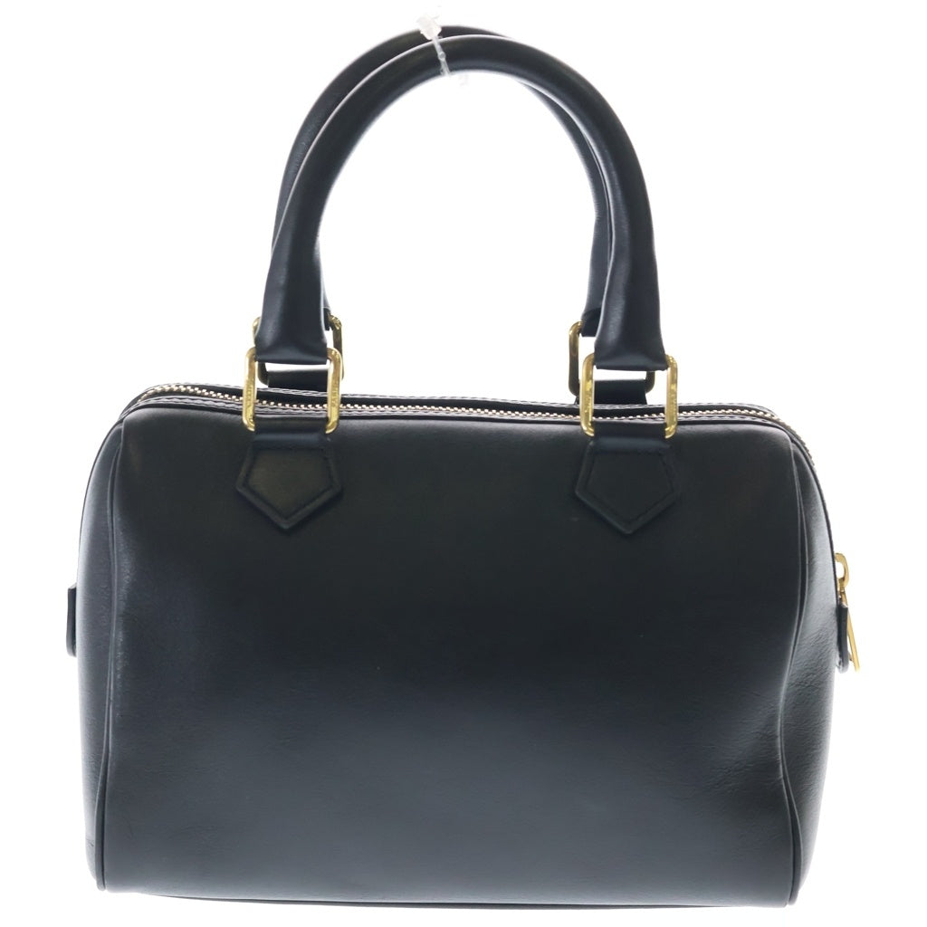 CELINE(セリーヌ) キュイル トリオンフ スムースカーフスキン レザー スモール ボストン ショルダー ハンドバッグ ブラック レディース