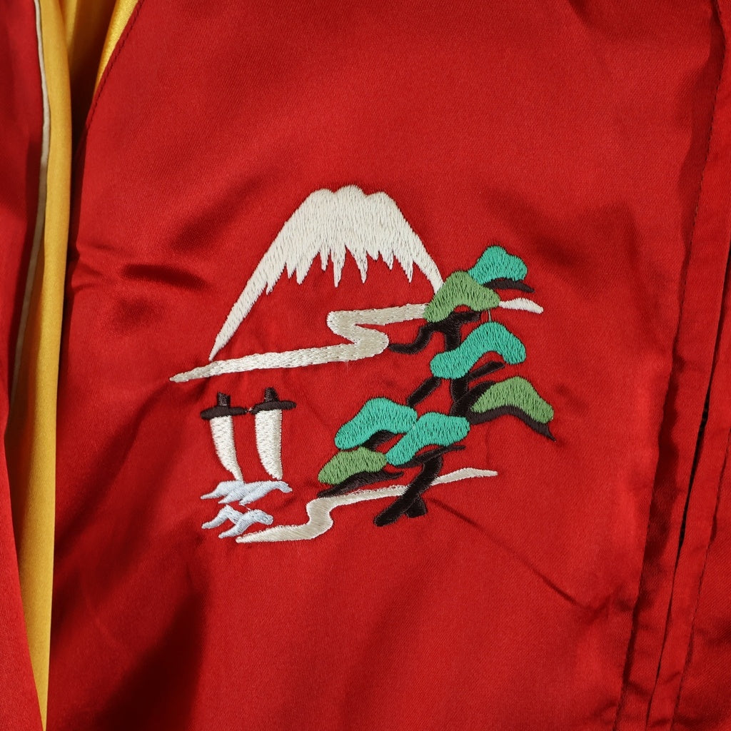東洋エンタープライズ(トウヨウエンタープライズ) ヨーロッパ輸出限定 龍 富士山 刺繍 サテン リバーシブル スカジャン ジャケット ブルゾン ブルー/レッド TT10577