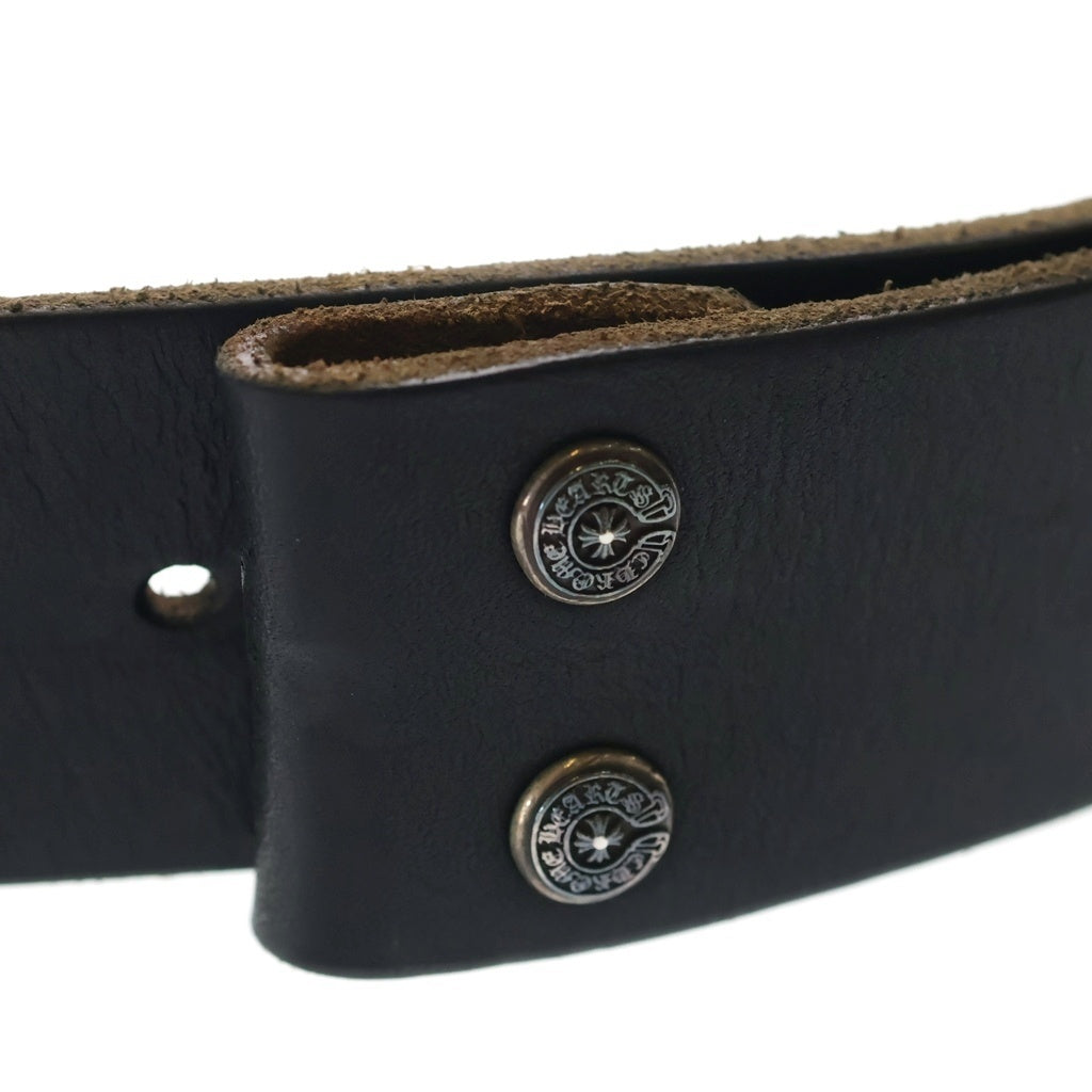 CHROME HEARTS(クロムハーツ) 1.5 STRAP 1.5インチ ホースシューリベッツ レザーベルトストラップ ブラック