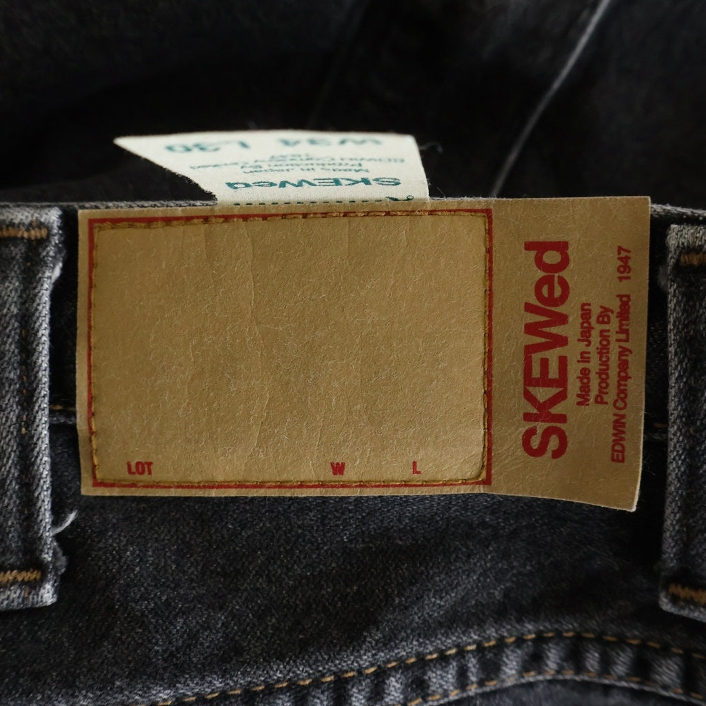 NO BRAND(ノーブランド) SKEWed スキュー 13MWZ STRAIGHT PANTS model.WR BLACK STONE ストーンウォッシュ ブラックデニム ストレートパンツ ブラック
