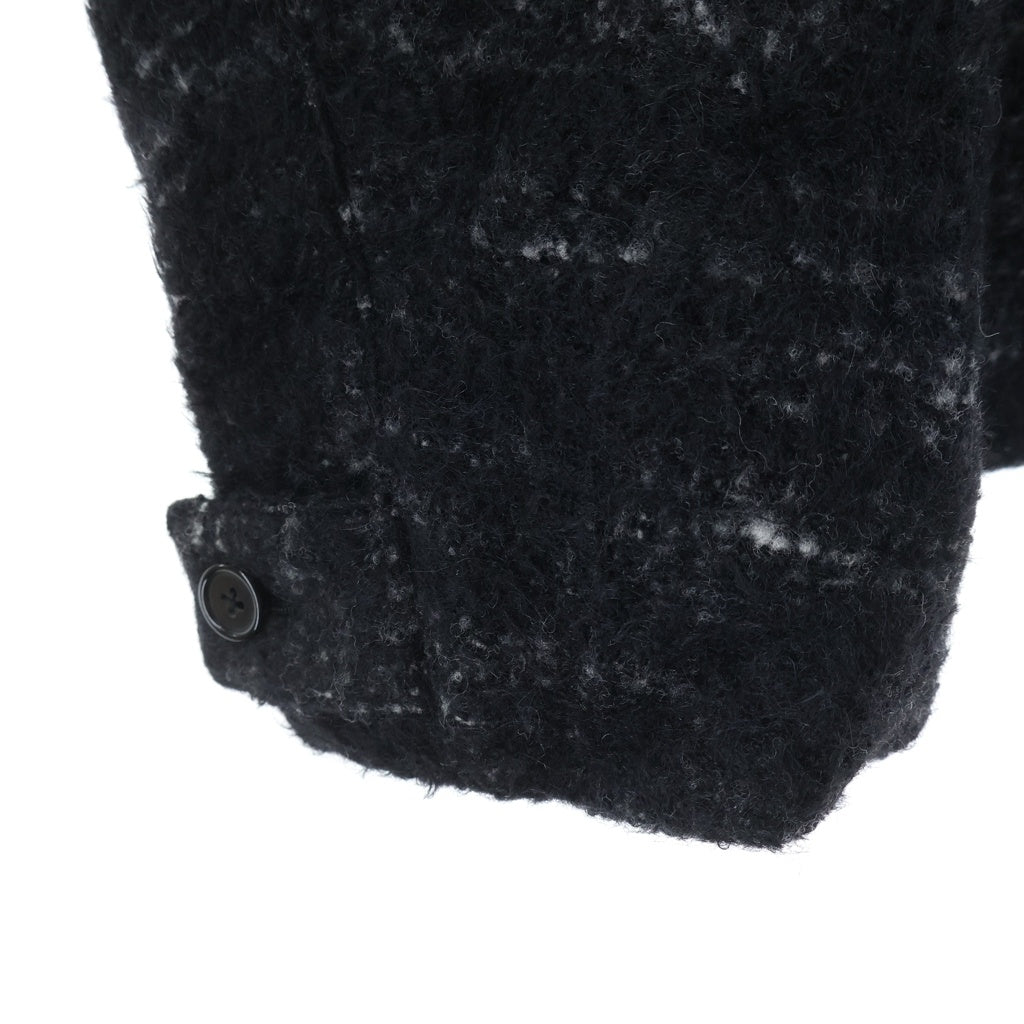 INTERIM(インテリム) DOUBLE FACE HAIRY BABY LAMA WOOL SPORTS JACKET ウールスポーツジャケット ブルゾン ブラック