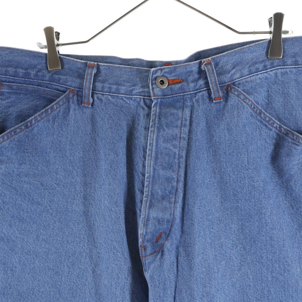 NO BRAND(ノーブランド) Gurank グランク 13oz raw denim painter pants バギー シンチバック ペインターパンツ サックスブルー