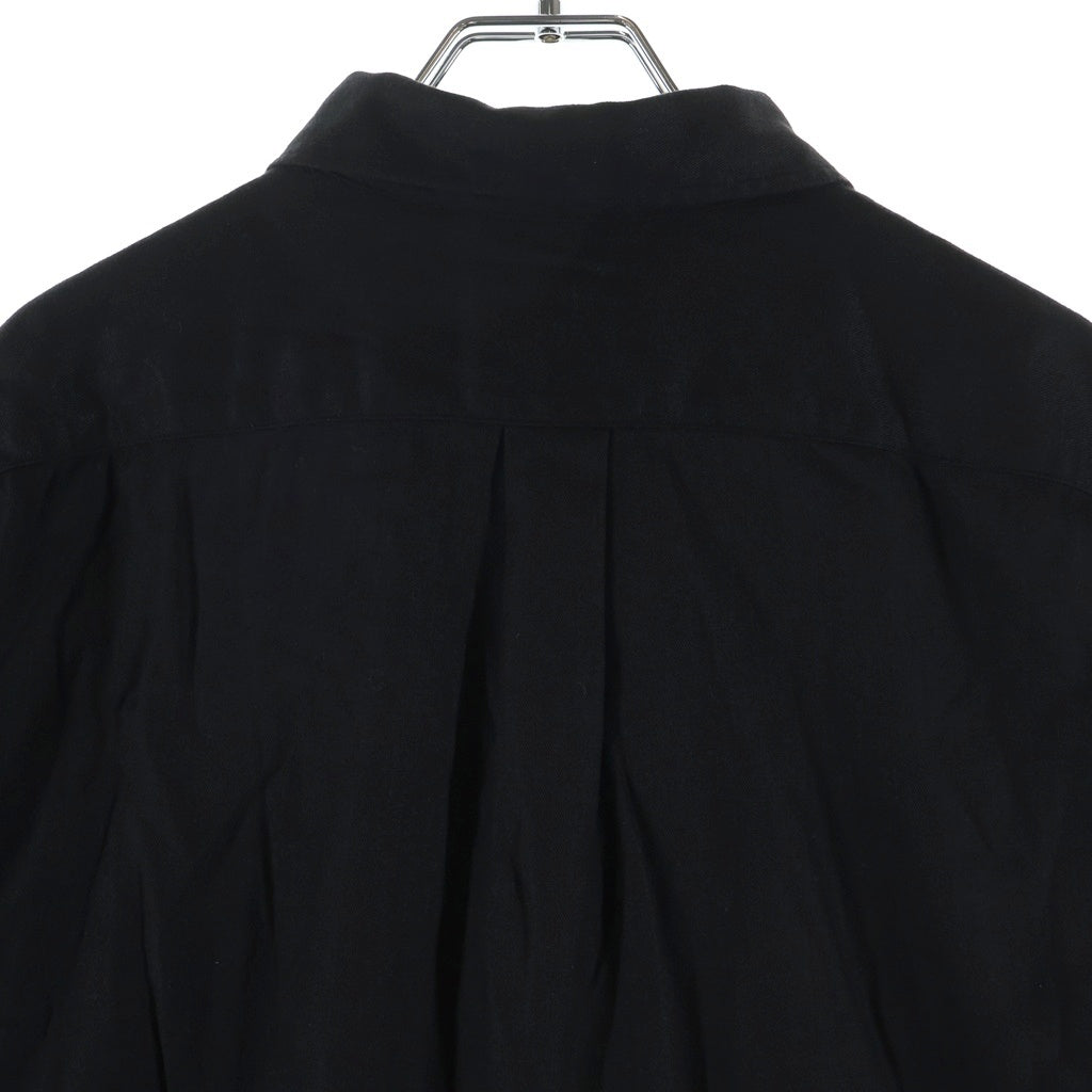 ULTERIOR(アルテリア) RAYON LINEN TWILL HALF-ZIP SHIRT レーヨンリネン ツイルハーフジップ半袖シャツ ブラック ULSH58-KA197