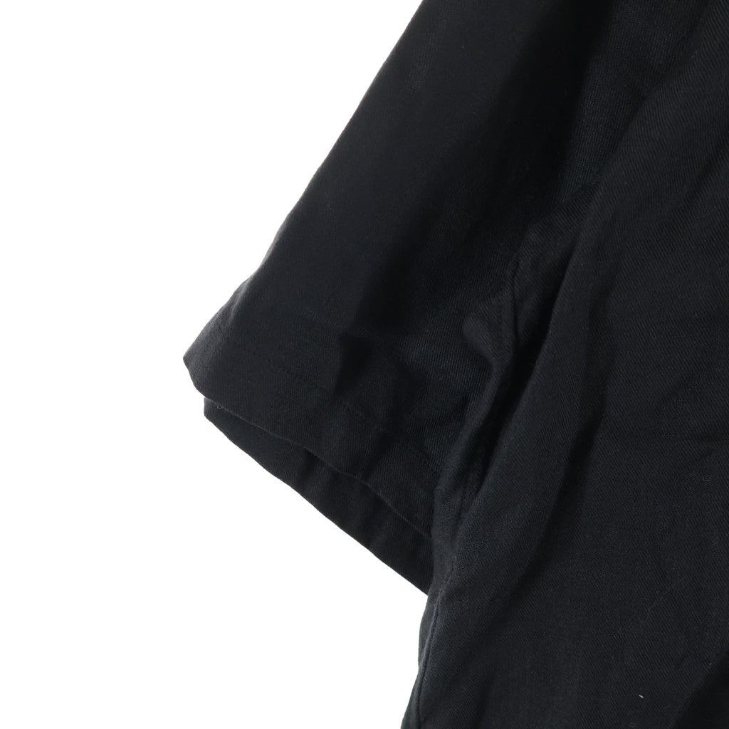 ULTERIOR(アルテリア) RAYON LINEN TWILL HALF-ZIP SHIRT レーヨンリネン ツイルハーフジップ半袖シャツ ブラック ULSH58-KA197