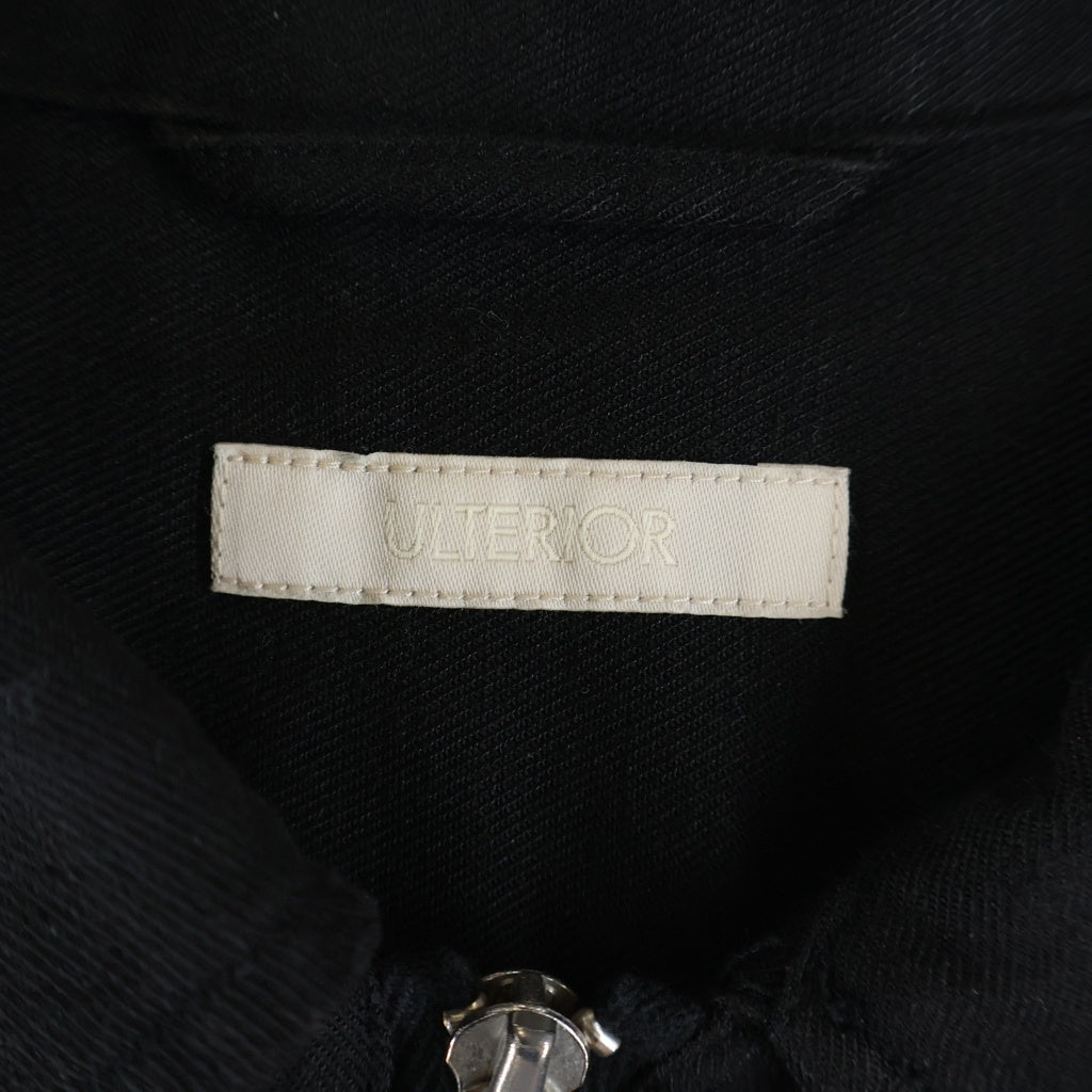 ULTERIOR(アルテリア) RAYON LINEN TWILL HALF-ZIP SHIRT レーヨンリネン ツイルハーフジップ半袖シャツ ブラック ULSH58-KA197