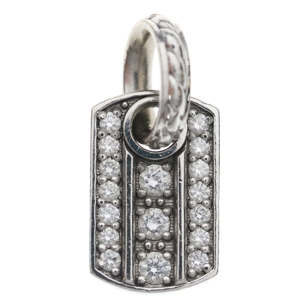 SJX(エスジェイエックス) DIAMOND TAG CHARM (S) 18KWG ダイヤモンド タグチャーム ホワイトゴールド ペンダントトップ