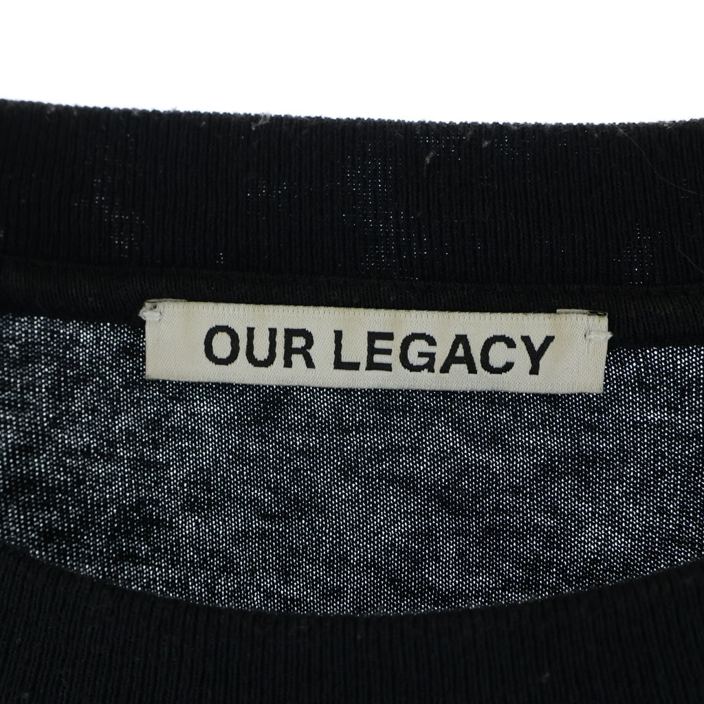 OUR LEGACY(アワーレガシー) ロゴ刺繍 クルーネック 長袖Tシャツ カットソー ブラック M4226CLB