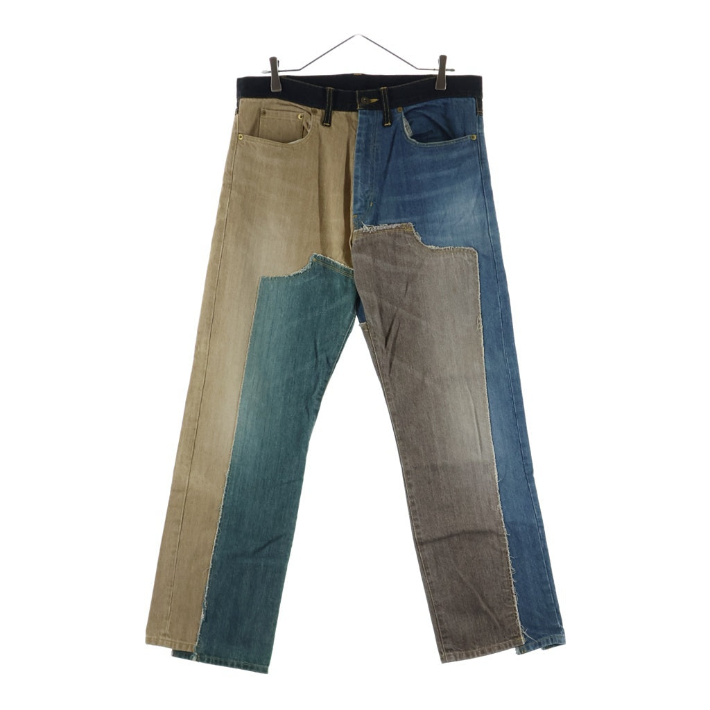 KHOKI(コッキ) 21AW Y Denim Pants 再構築 デニムパンツ インディゴ/ブラウン 21aw-p-04