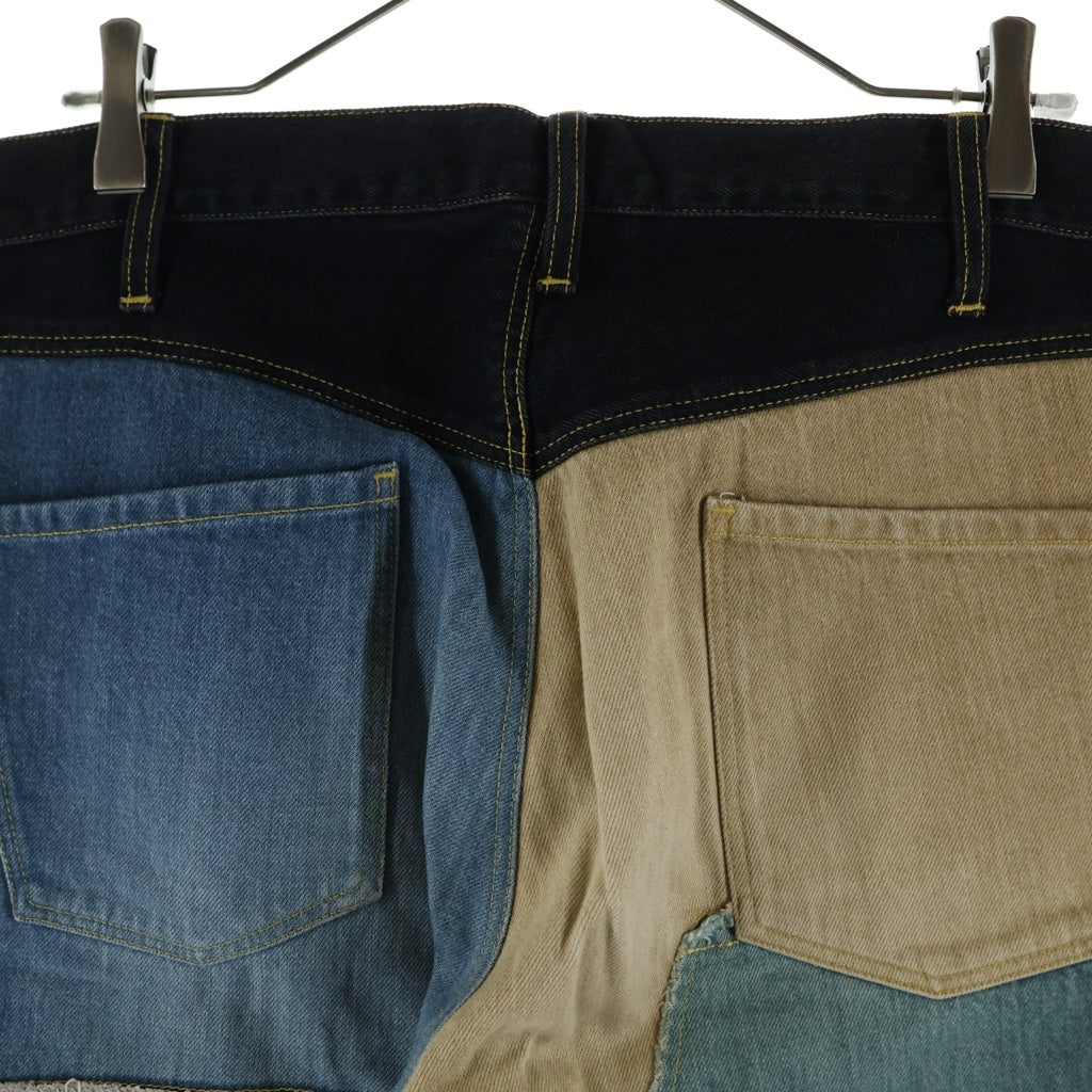 KHOKI(コッキ) 21AW Y Denim Pants 再構築 デニムパンツ インディゴ/ブラウン 21aw-p-04