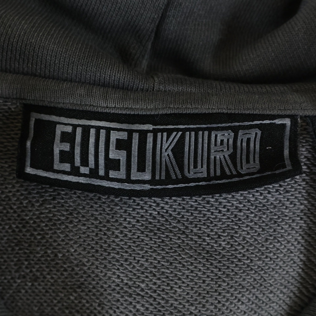 EVISU(エビス) KURO 刺繍 スウェット プルオーバーパーカー ブラック