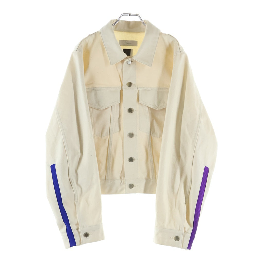FACETASM(ファセッタズム) 22AW RIB DETAILS ENIM JACKET リブディティール デニムジャケット ホワイト T0F-JK-U01