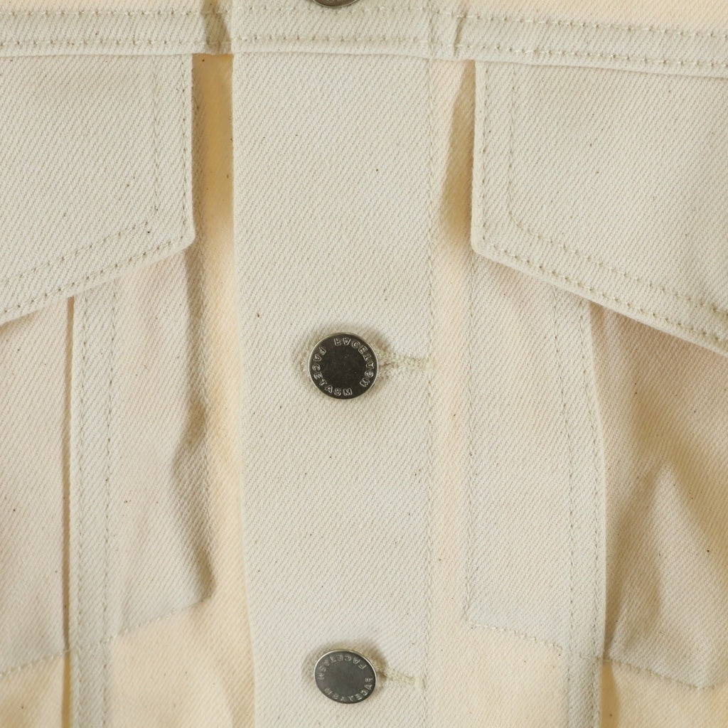 FACETASM(ファセッタズム) 22AW RIB DETAILS ENIM JACKET リブディティール デニムジャケット ホワイト T0F-JK-U01