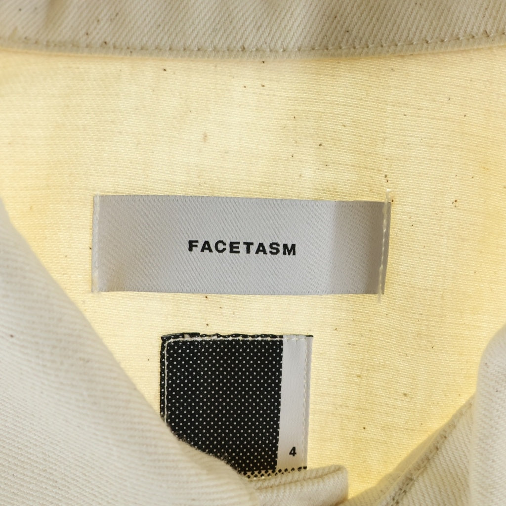FACETASM(ファセッタズム) 22AW RIB DETAILS ENIM JACKET リブディティール デニムジャケット ホワイト T0F-JK-U01