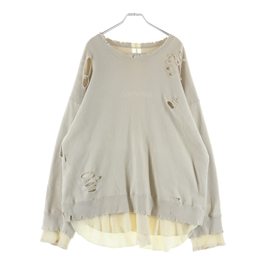 Stein(シュタイン) OVERSIZED LAYERED SWEAT LS ダメージ加工 オーバーサイズ サーマルレイヤード スウェットトレーナー グレー ST.239
