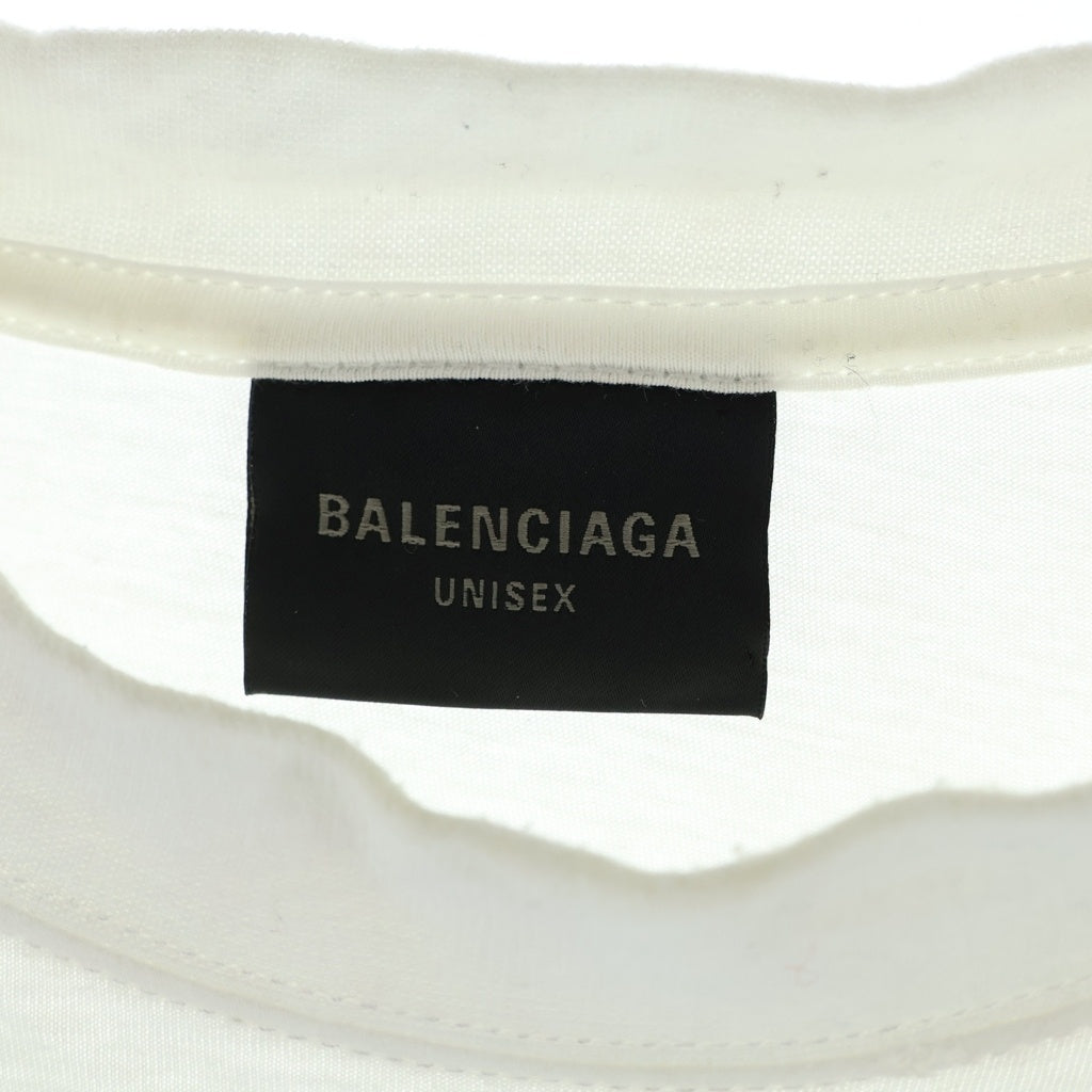 BALENCIAGA(バレンシアガ) 24SS Surf Logo Tee サーフロゴ ミディアムフィット ダメージ加工 半袖Tシャツ カットソー ホワイト 764235 TPVM3