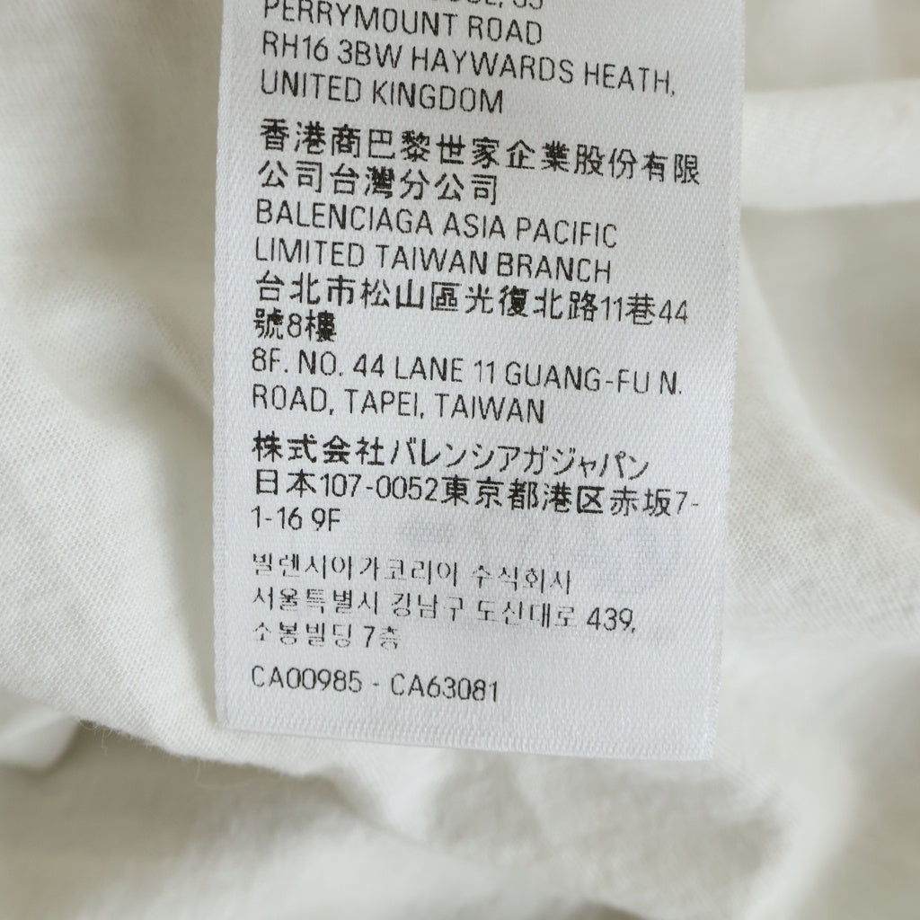 BALENCIAGA(バレンシアガ) 24SS Surf Logo Tee サーフロゴ ミディアムフィット ダメージ加工 半袖Tシャツ カットソー ホワイト 764235 TPVM3