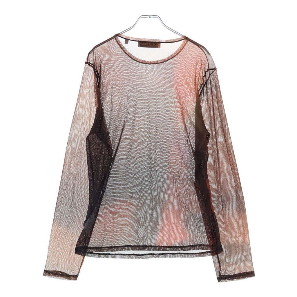 OUR LEGACY(アワーレガシー) 23SS ダークライトプリント メッシュ 長袖Tシャツ カットソー レッド M2236RSD