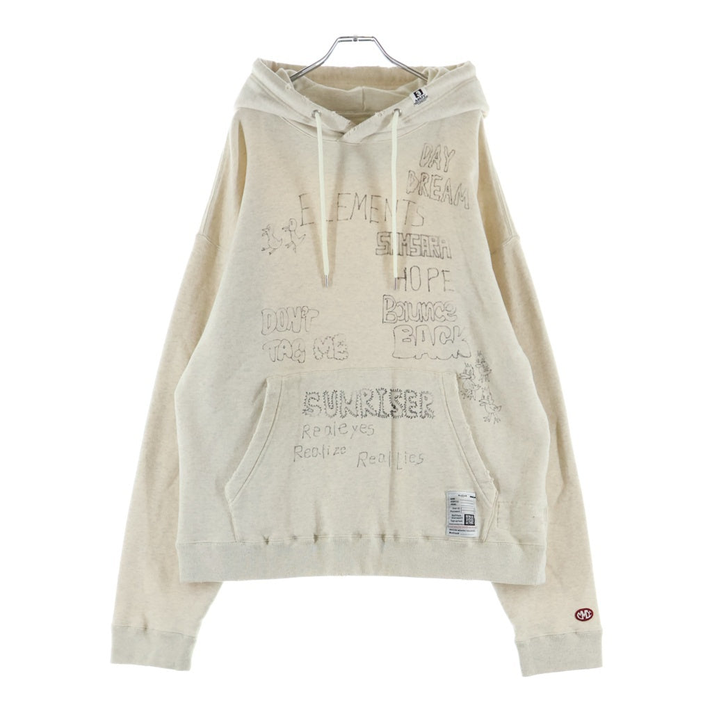 MAISON MIHARAYASUHIRO(メゾンミハラヤスヒロ) 24AW Distressed Hoodie ディストレス フーディー スウェット プルオーバーパーカー グレー J13HD722