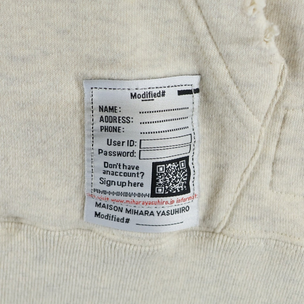 MAISON MIHARAYASUHIRO(メゾンミハラヤスヒロ) 24AW Distressed Hoodie ディストレス フーディー スウェット プルオーバーパーカー グレー J13HD722