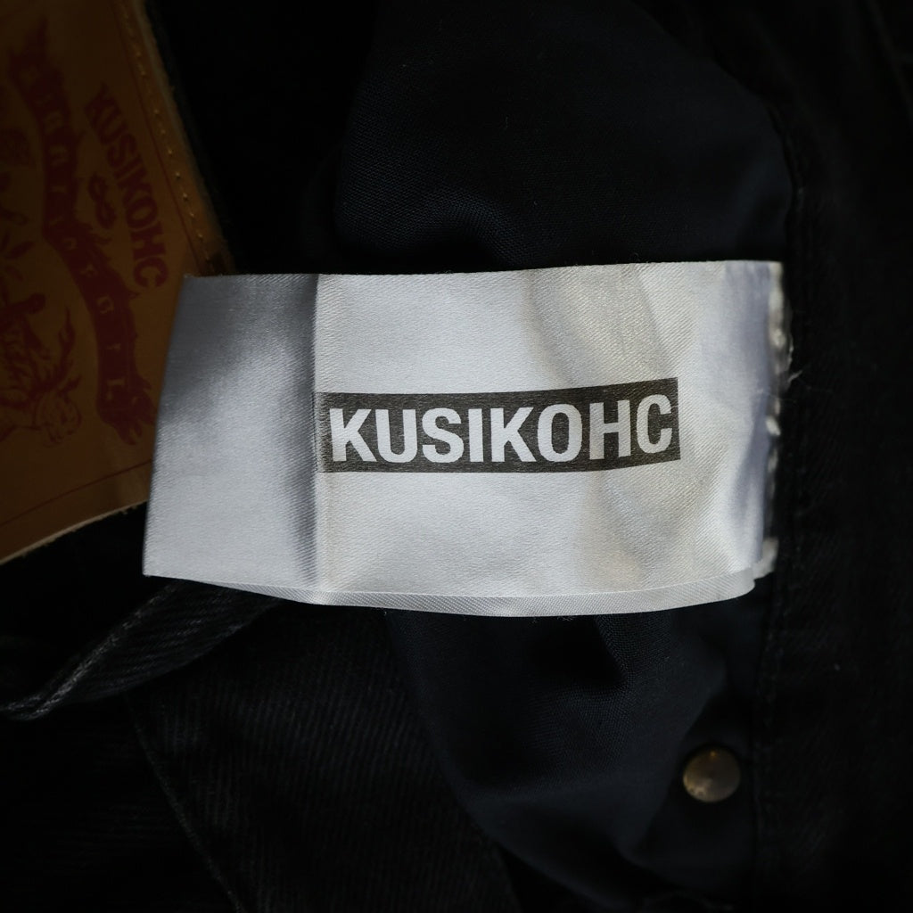 KUSIKOHC(クシコック) フラワー刺繍 デニムパンツ ブラック
