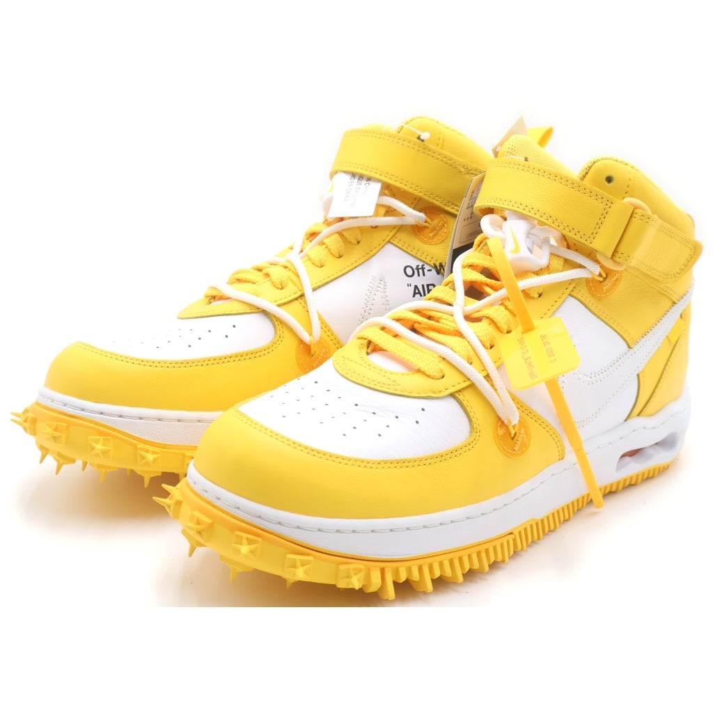 NIKE(ナイキ) ×OFF-WHITE AIR FORCE1 MID SP LTHR DR0500-101 オフ ホワイト エアフォース1 ハイカットスニーカー イエロー US12/30cm