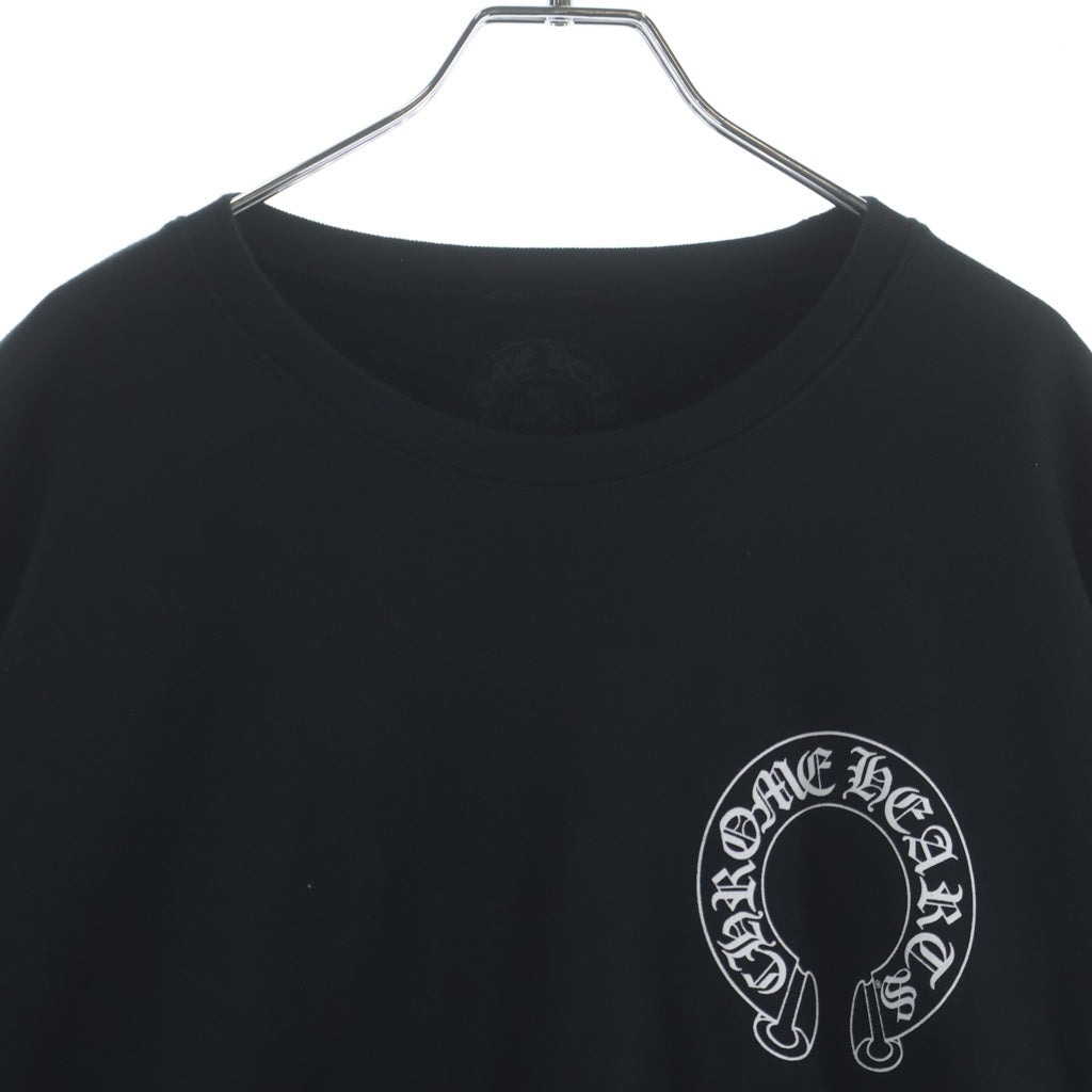 CHROME HEARTS(クロムハーツ) Horseshoe Arm Floral Cross L/S Sweatshirt ホースシュー アームフローラルクロス クルーネック スウェットトレーナー ブラック