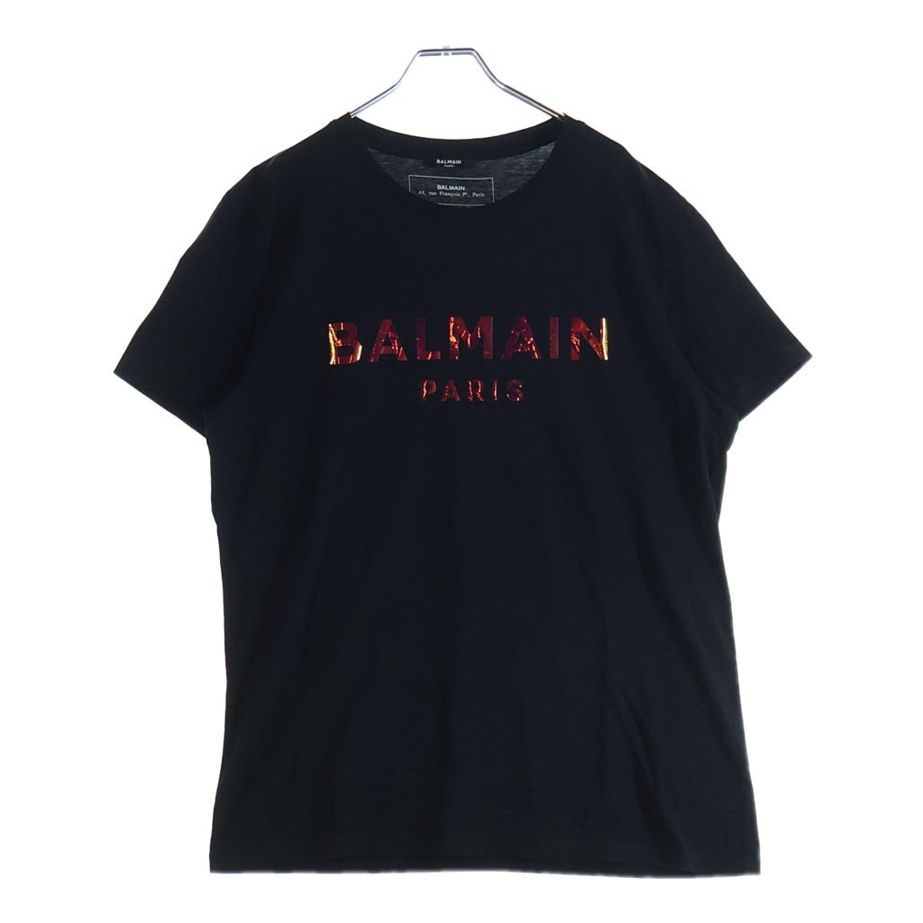 BALMAIN(バルマン) レインボーロゴ 半袖Tシャツ ブラック 1601I309