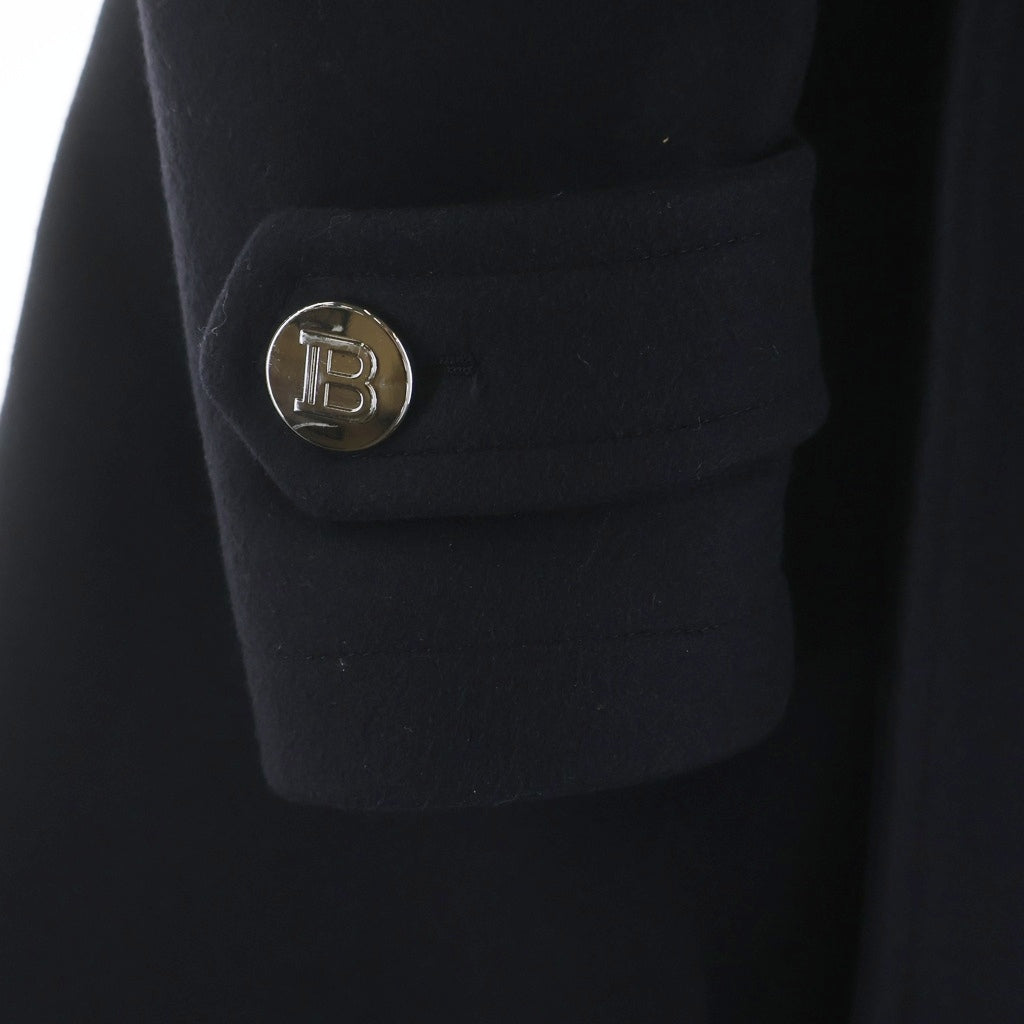 BALMAIN(バルマン) Wool Coat ウール ドレスPコート ブラック UC010W115