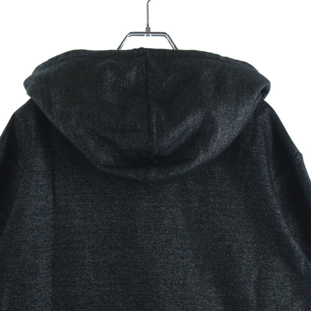 BALMAIN(バルマン) ロゴワッペン サイドジップ ラメ加工 スウェットジップパーカー ブラック W8H6643J190B