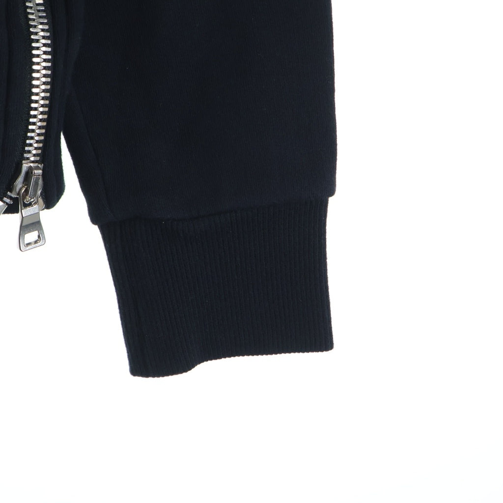 BALMAIN(バルマン) テープ ロゴドローコード サイドジップ スウェットジップパーカー ブラック RH03843J928