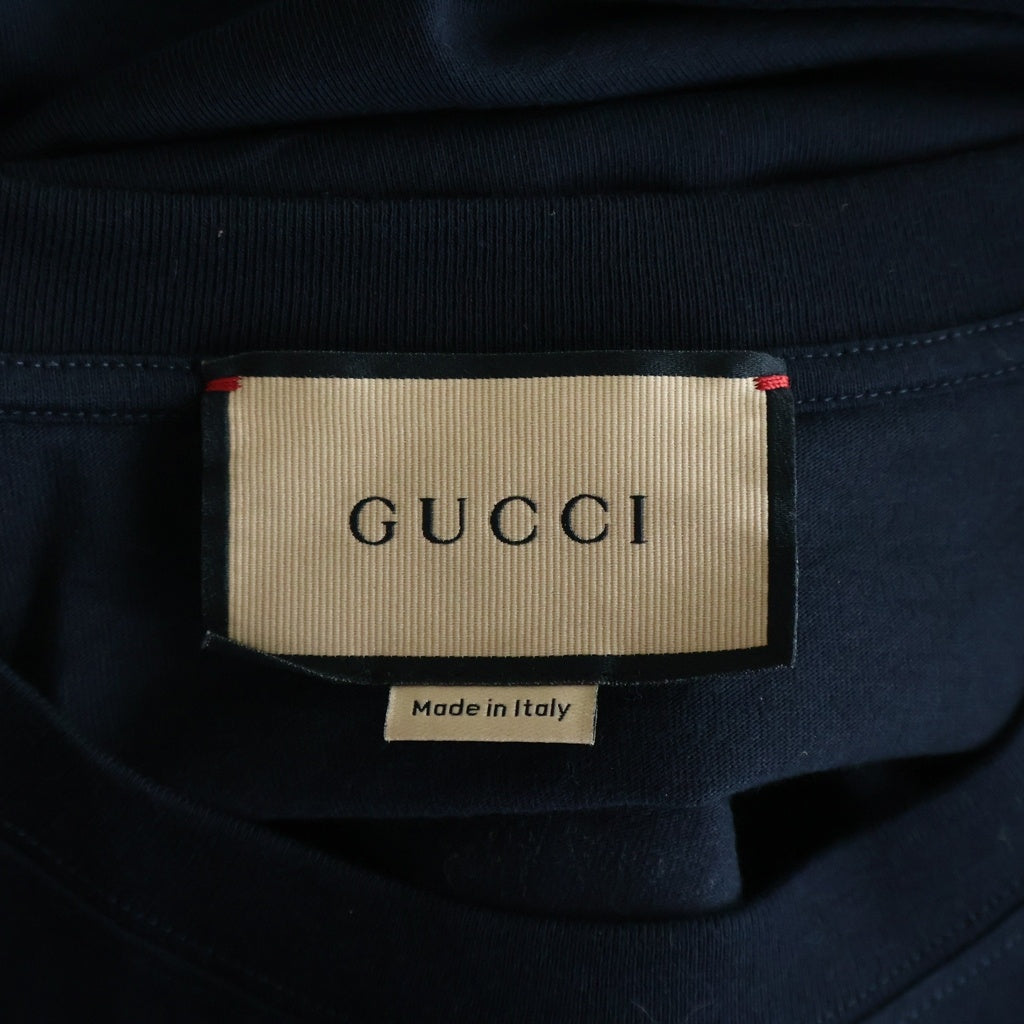 GUCCI(グッチ) FIRENZE 1921 PRINT TEE フィレンツェ プリントデザイン クルーネック半袖Tシャツカットソー ブラック 616036 XJD7T