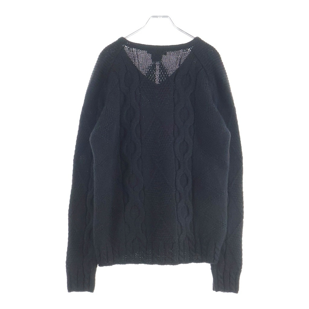 GUCCI(グッチ) Alpaca Cable Knit Sweater アルパカ ケーブルニットセーター ブラック 164815 Z2462