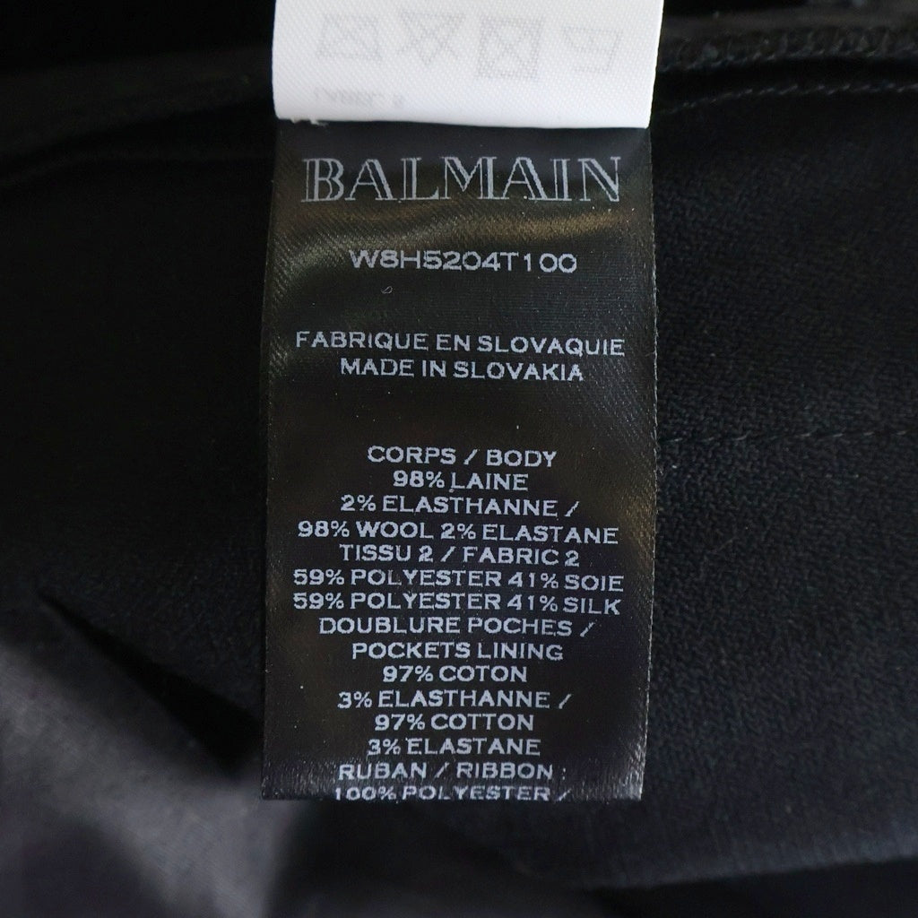 BALMAIN(バルマン) 裾ジップ タキシードパンツ ブラック W8H5204T100
