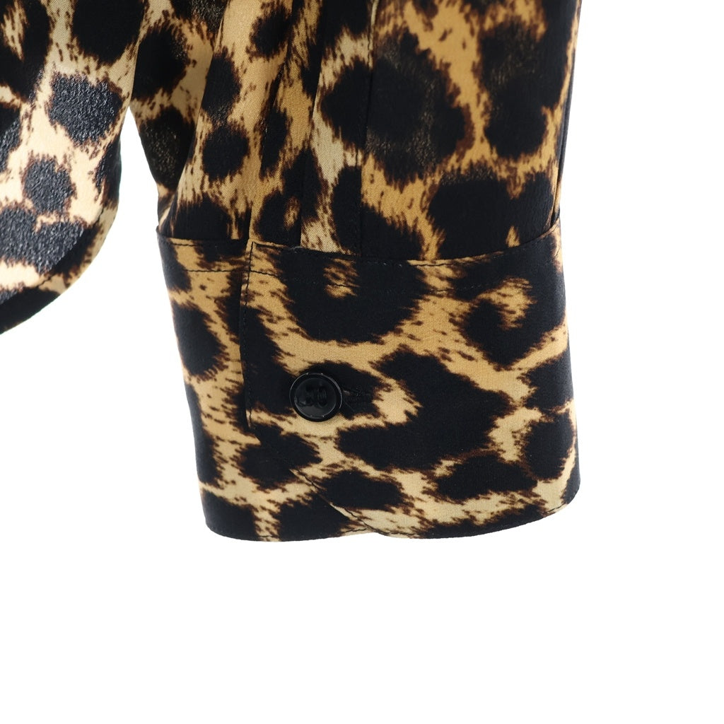 SAINT LAURENT PARIS(サンローランパリ) レオパード総柄 シルク 長袖シャツ ブラウン 564172 Y2B09