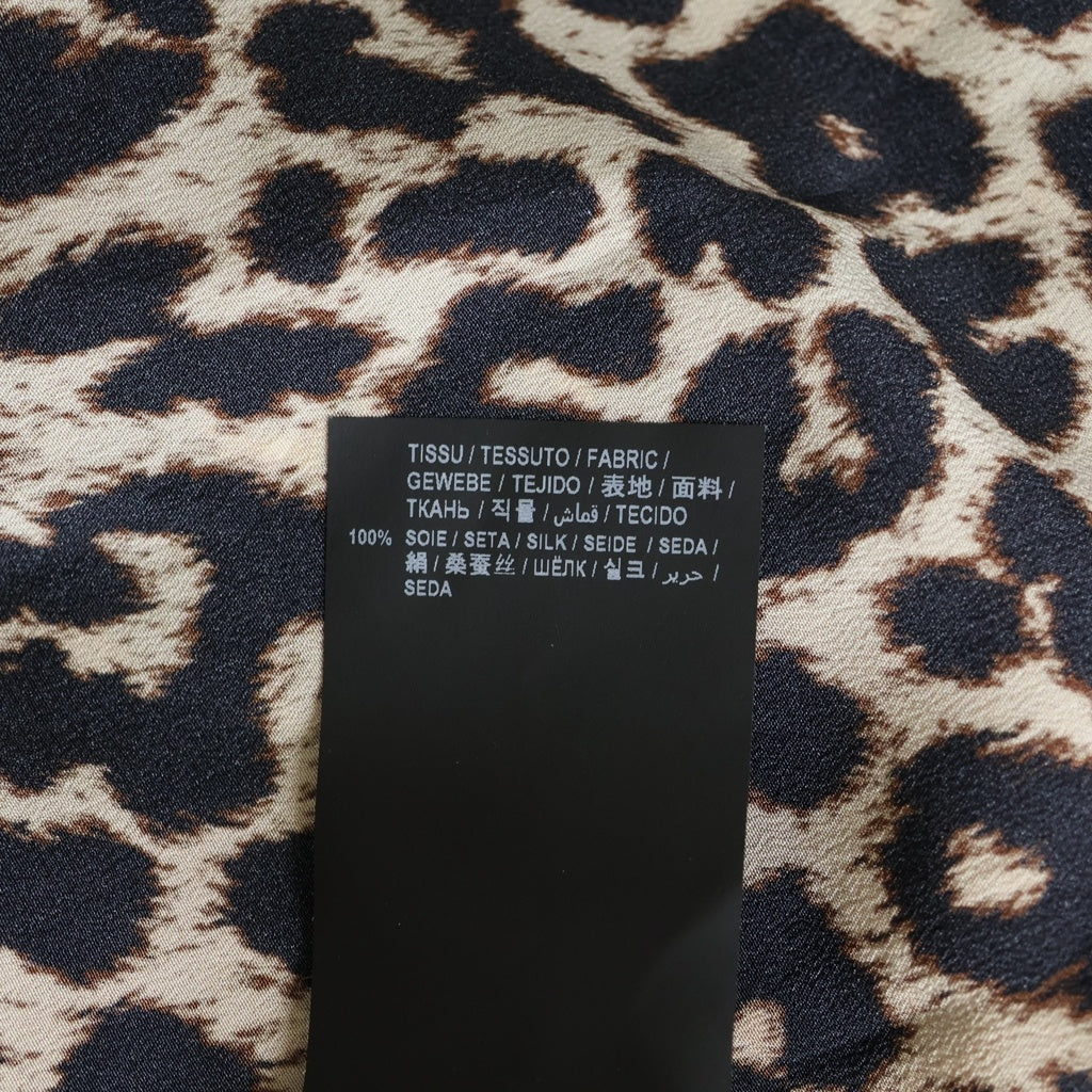 SAINT LAURENT PARIS(サンローランパリ) レオパード総柄 シルク 長袖シャツ ブラウン 564172 Y2B09