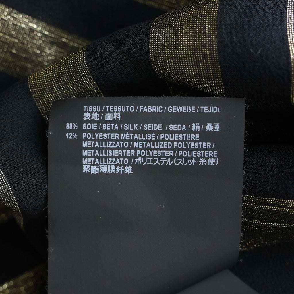 SAINT LAURENT PARIS(サンローランパリ) ストライプ シルク長袖シャツ ブラック 564172 Y006H