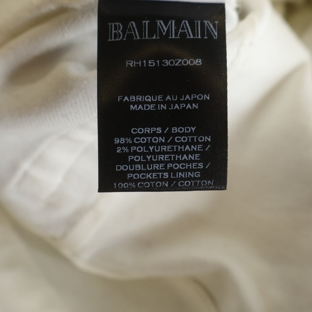 BALMAIN(バルマン) コーティング加工 バイカーデニムパンツ ホワイト RH15130Z008