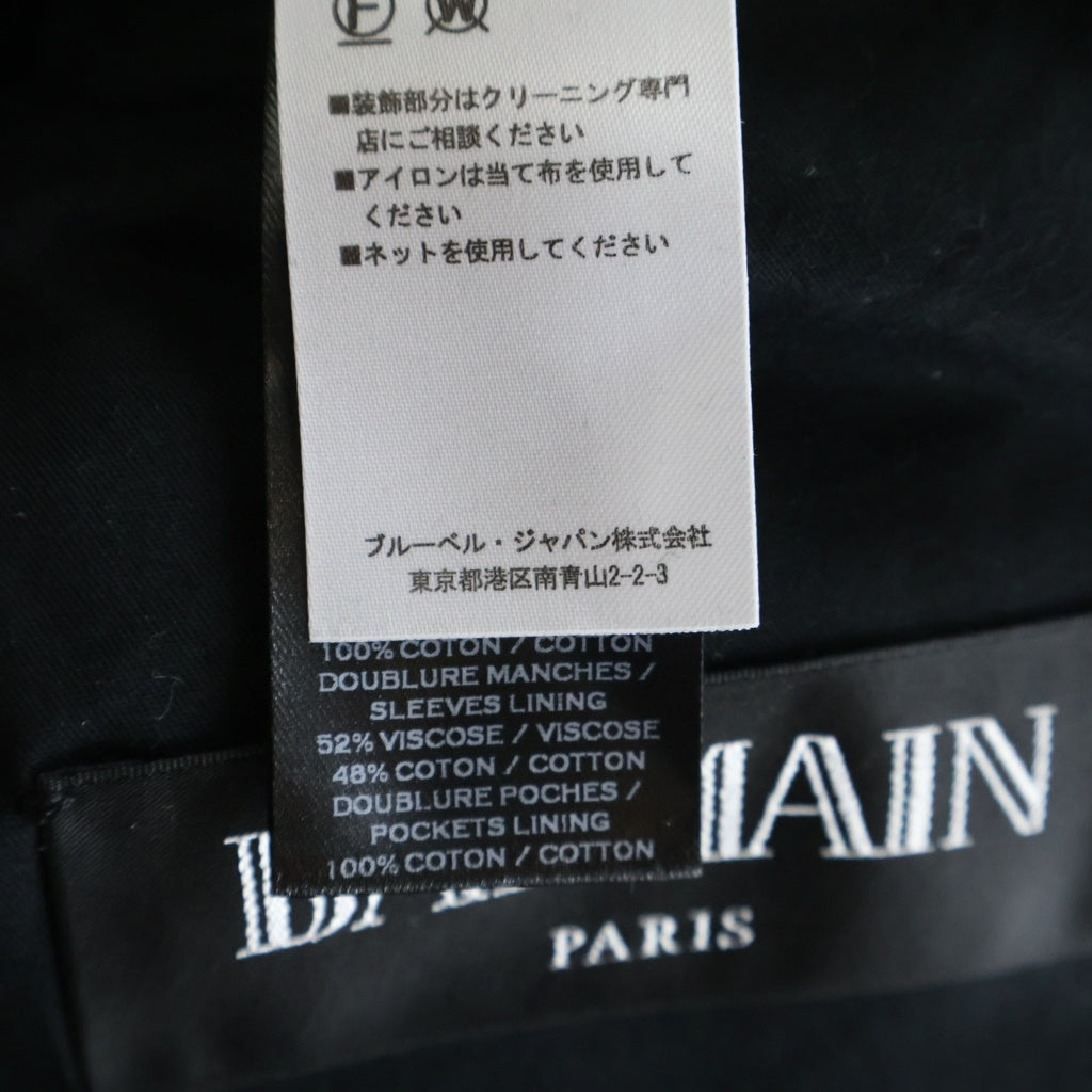 BALMAIN(バルマン) ツイード ダブルライダースジャケット ホワイト/ブラック SH08242S006