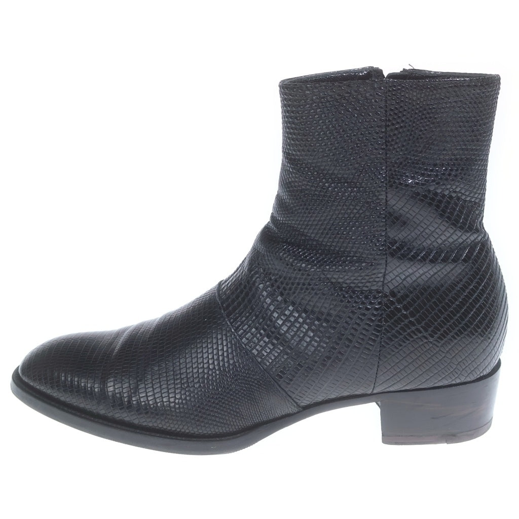 SAINT LAURENT PARIS(サンローランパリ) パイソン レザー リングブーツ ブラック 330969