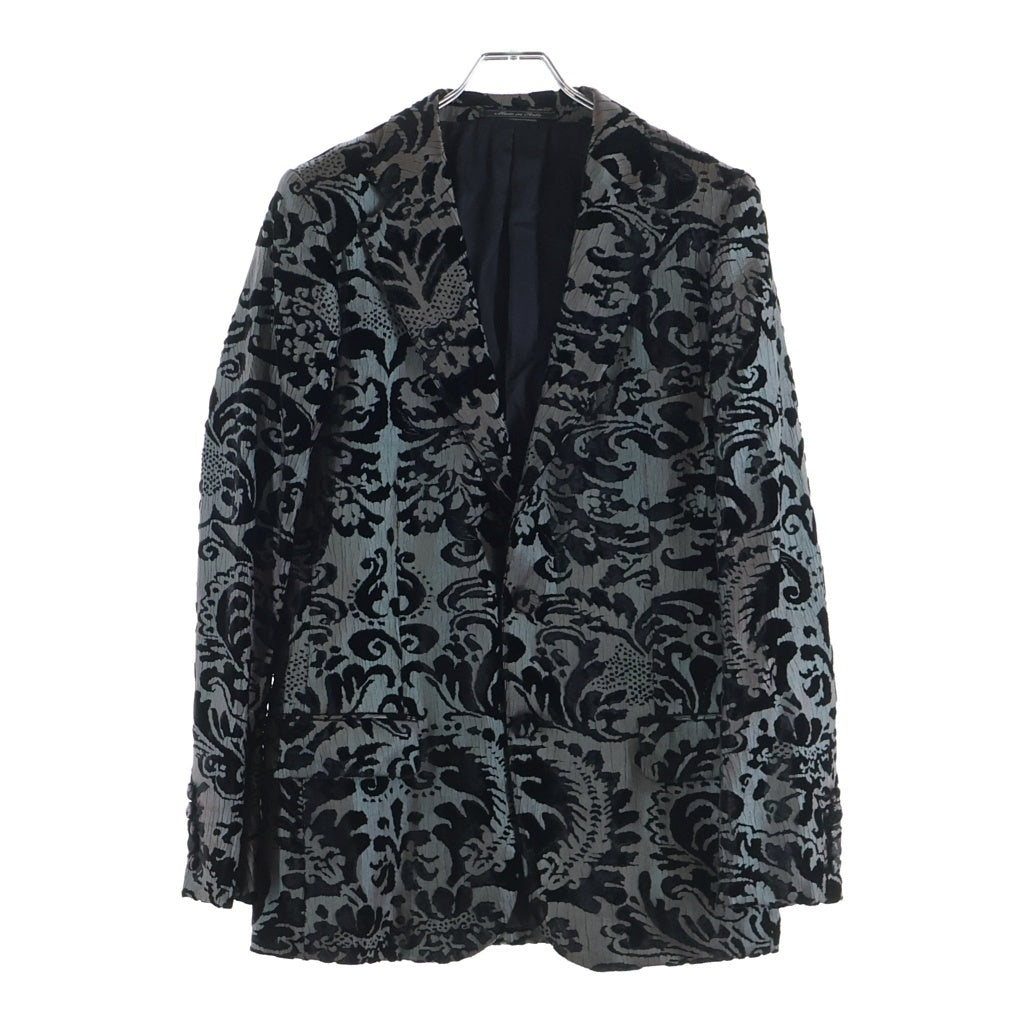 GUCCI(グッチ) トムフォード期 フローラル総柄 ベルベット 2B テーラードジャケット ブラック/ブラウン 11J2F0