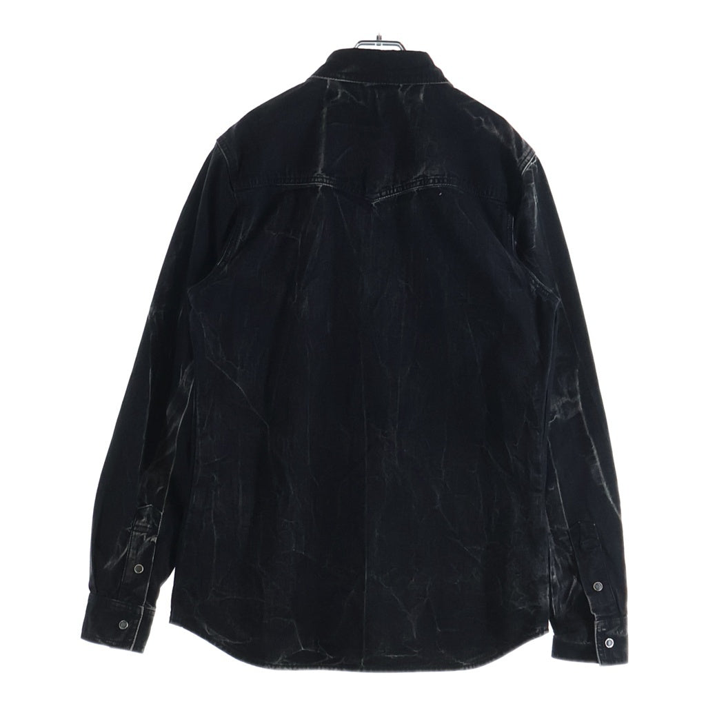 GIVENCHY(ジバンシィ) ウォッシュ加工 スナップボタン ウエスタンデニム 長袖シャツ ブラック BM604G5048