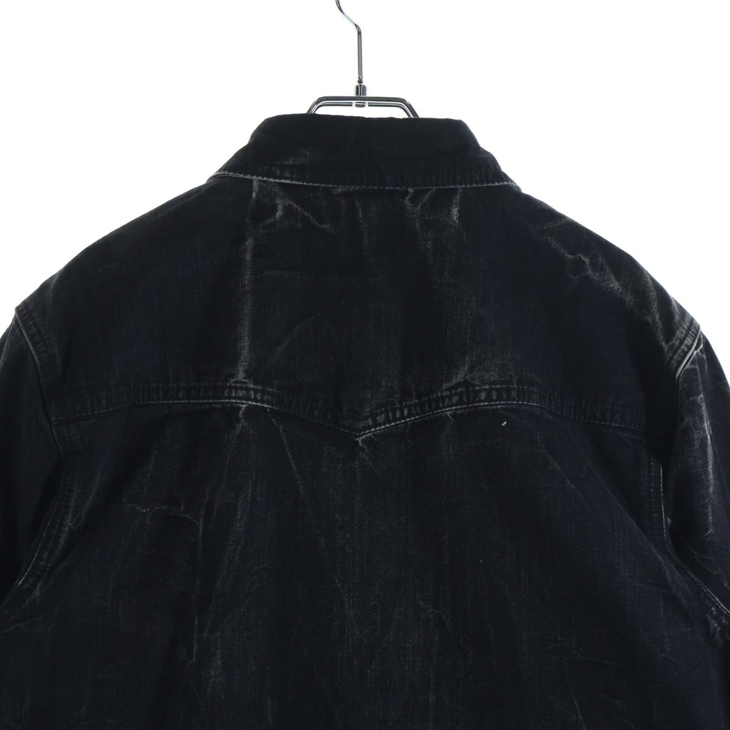 GIVENCHY(ジバンシィ) ウォッシュ加工 スナップボタン ウエスタンデニム 長袖シャツ ブラック BM604G5048