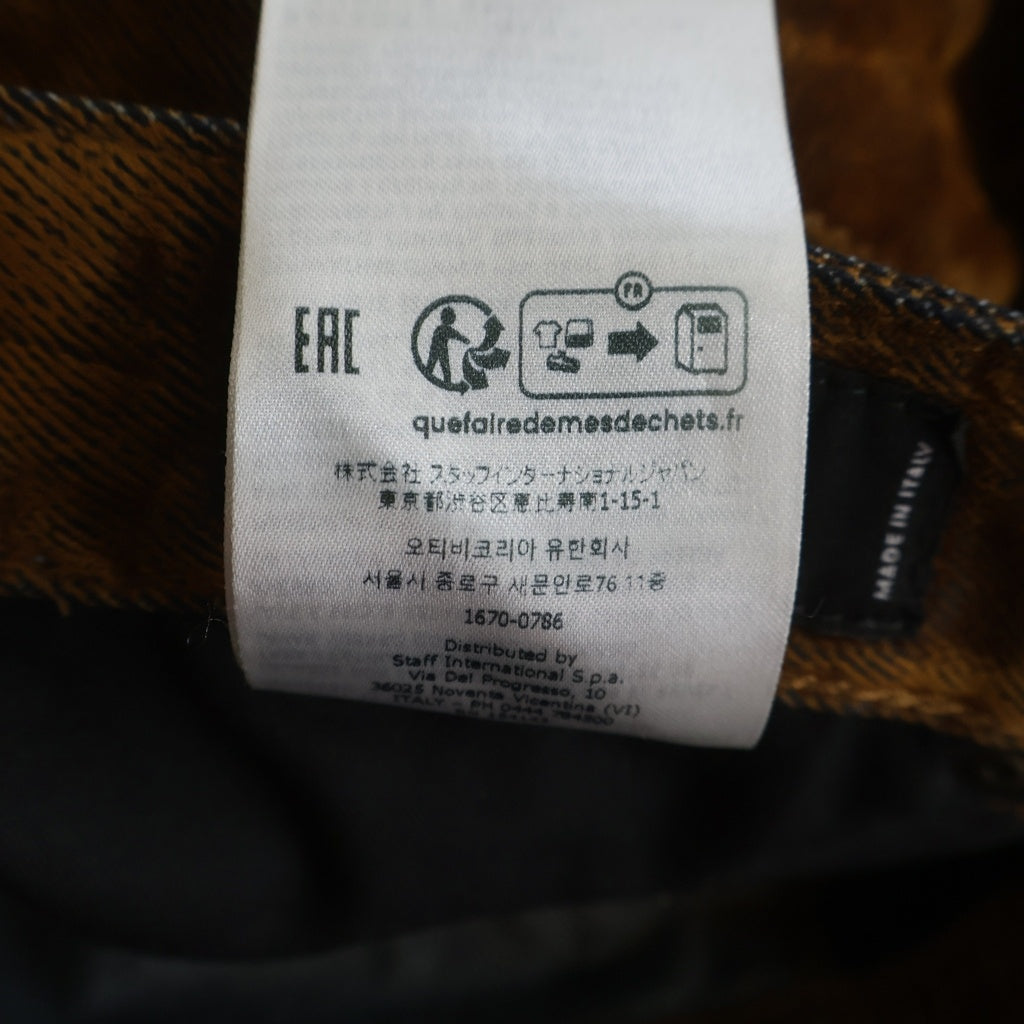 DSQUARED2(ディースクエアード) 24AW ベロア加工 スリット ストレートデニムパンツ ブラウン S74KB0970