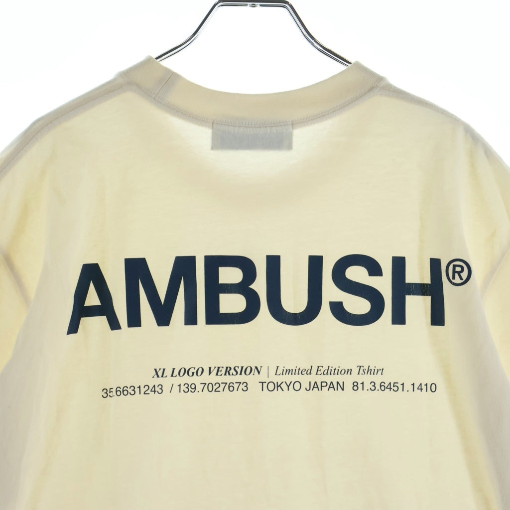 AMBUSH(アンブッシュ) 20AW ロゴプリントクルーネック 半袖Tシャツカットソーホワイト BMAA007F20JER001