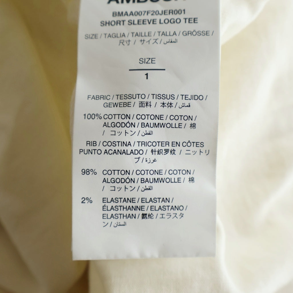 AMBUSH(アンブッシュ) 20AW ロゴプリントクルーネック 半袖Tシャツカットソーホワイト BMAA007F20JER001