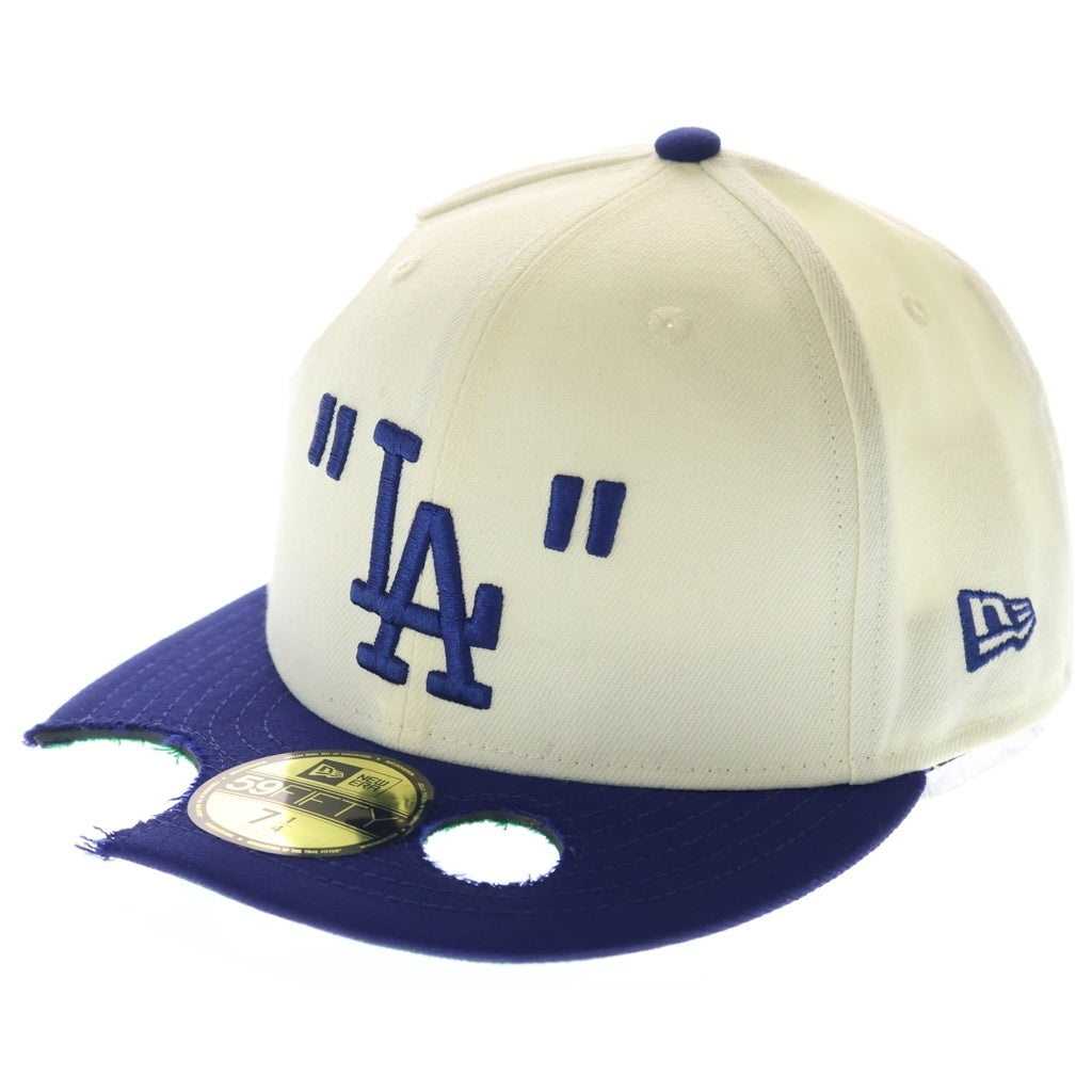 OFF-WHITE(オフホワイト) ×MLB ×New Era 59FIFTY ニューエラ ロサンゼルス ドジャース ベースボールキャップ 帽子 ホワイト/ブルー