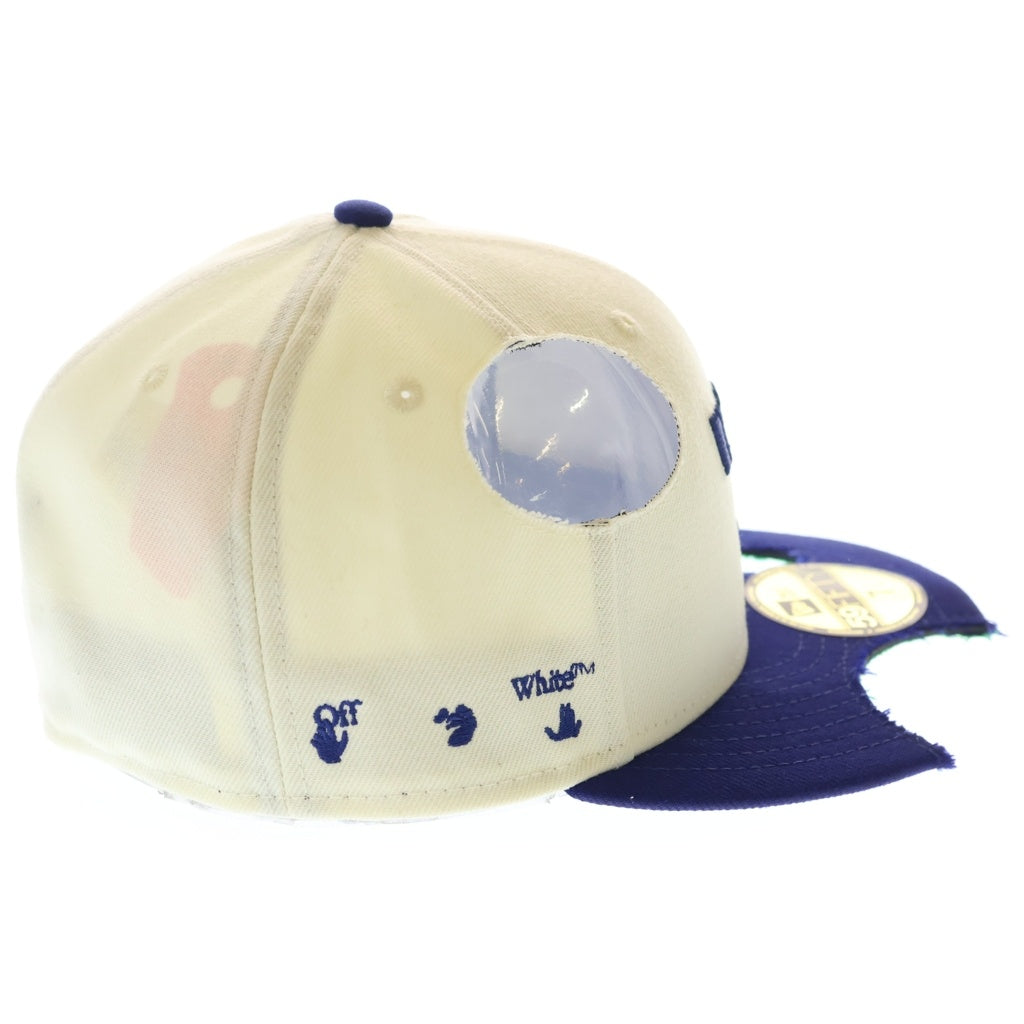 OFF-WHITE(オフホワイト) ×MLB ×New Era 59FIFTY ニューエラ ロサンゼルス ドジャース ベースボールキャップ 帽子 ホワイト/ブルー