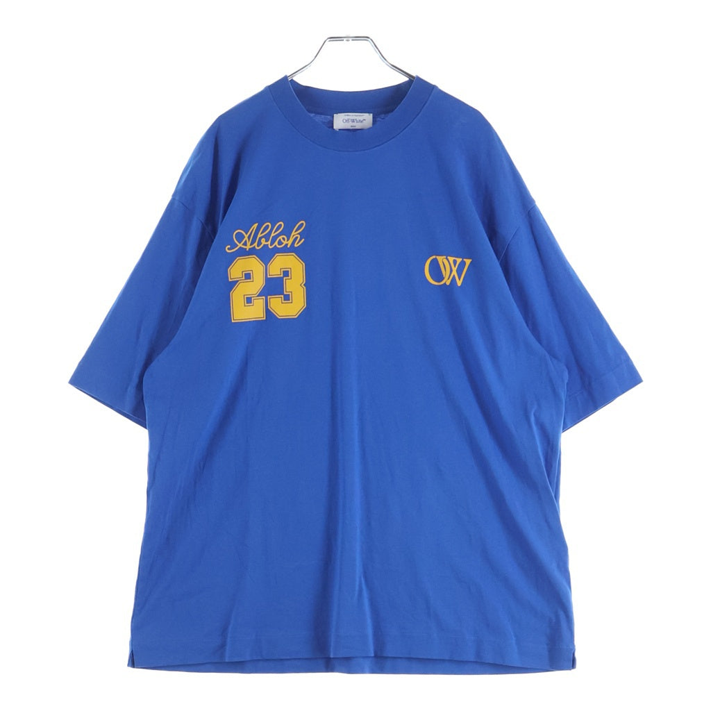 OFF-WHITE(オフホワイト) 24SS ナンバリング ロゴ プリントクルーネック 半袖Tシャツカットソーブルー OMAA120S24JER008